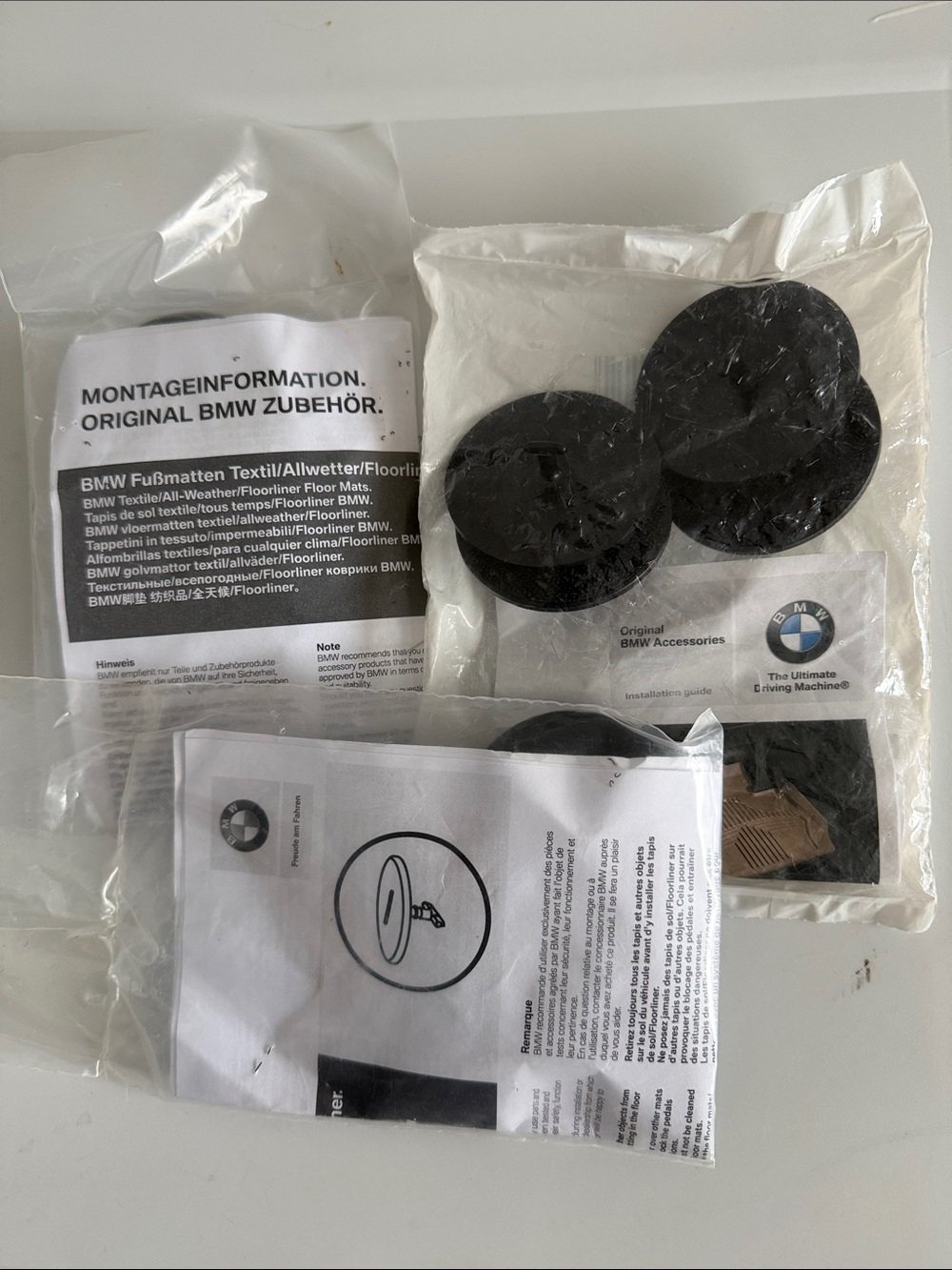 BMW Black Floor Mat Retainer Clips with Instructions ( 3 )